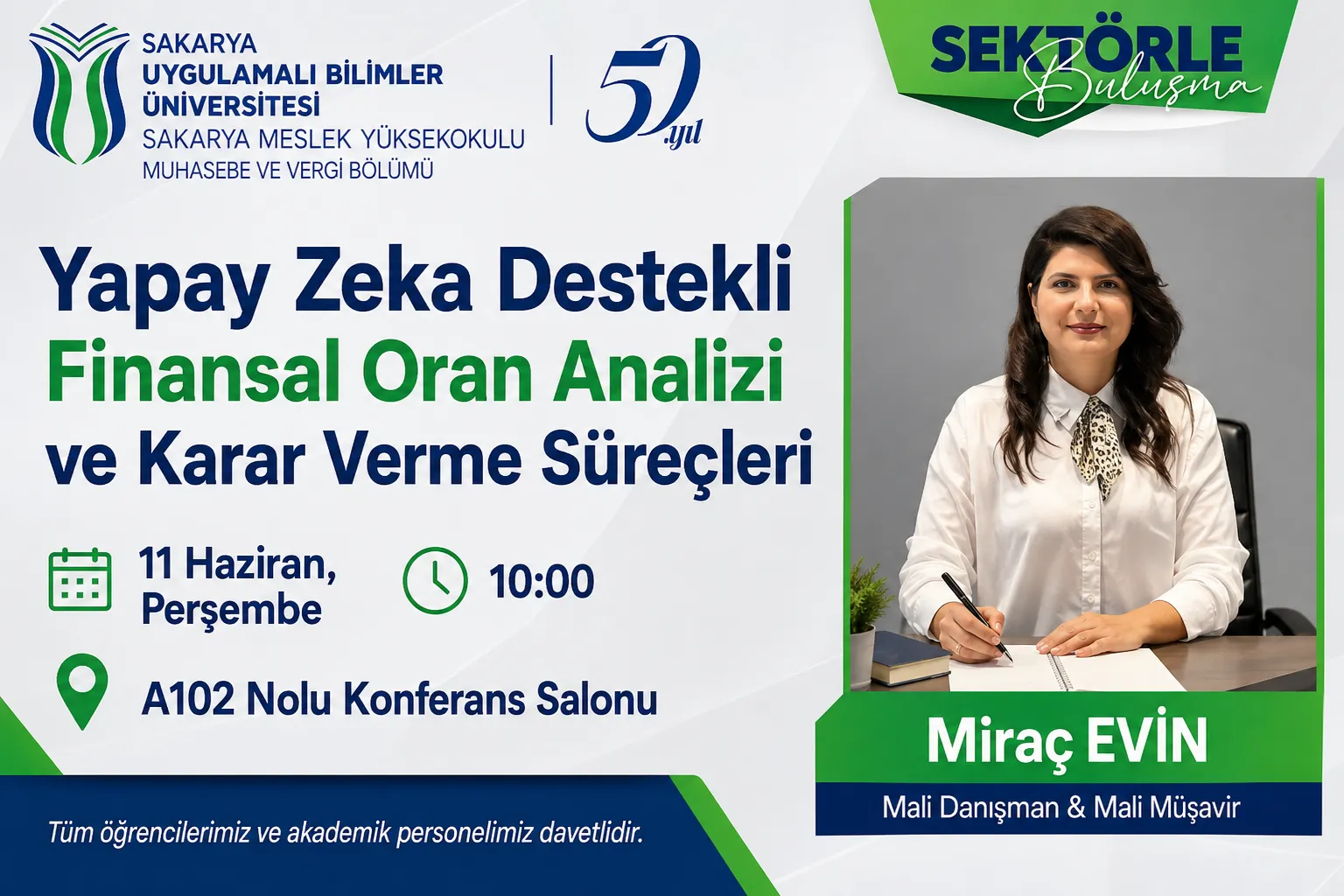 SAÜ'de Yapay Zeka Destekli Finansal Analiz Konuşulacak