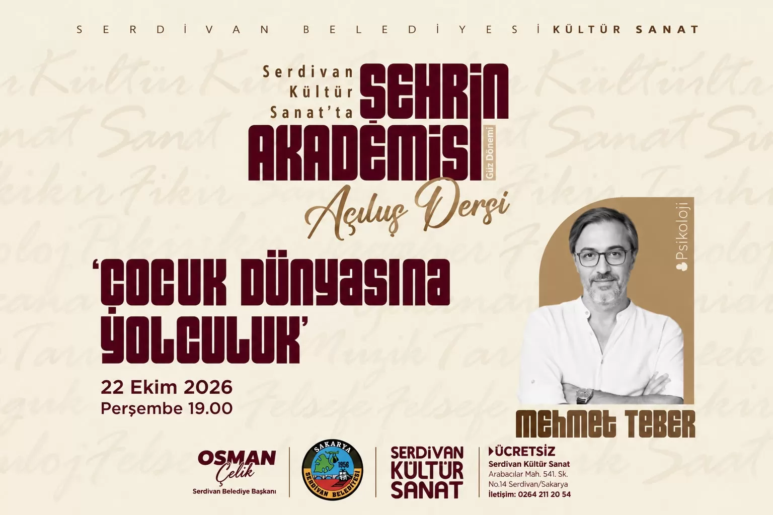Serdivan’da Şehrin Akademisi Mehmet Teber ile Yeni Döneme Başlıyor