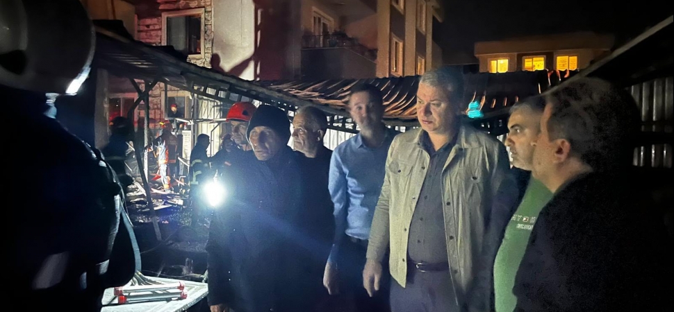 Başkan Çelik'ten Yazlık'taki yangın yerinde inceleme