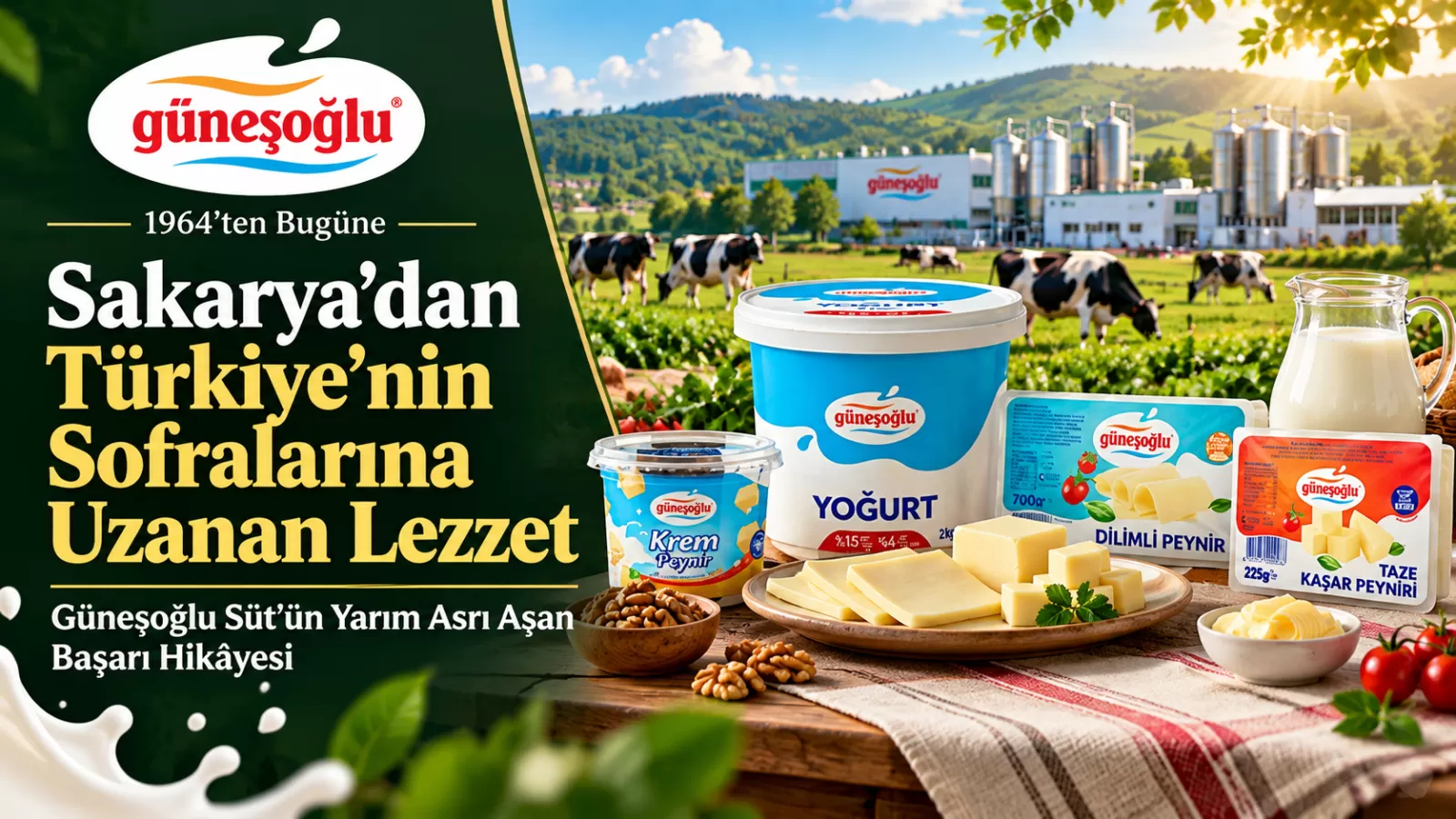 Sakarya'dan Türkiye'nin Sofralarına Uzanan Lezzet: Güneşoğlu Süt'ün Yarım Asrı Aşan Başarı Hikâyesi